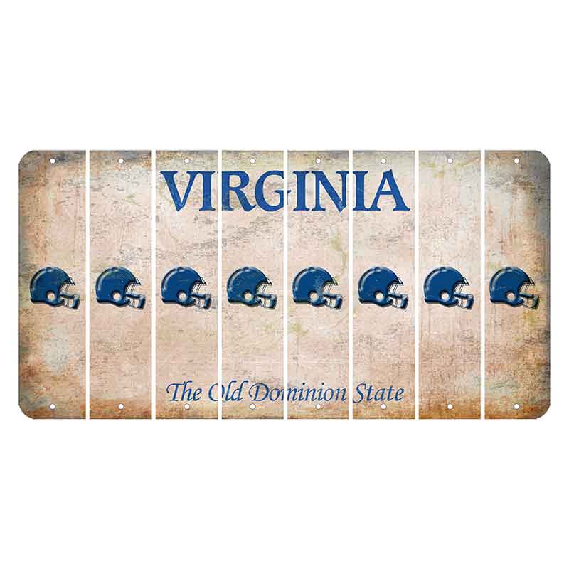 Virginia Cut License Plate Strips (Set of 8) Football Helmet