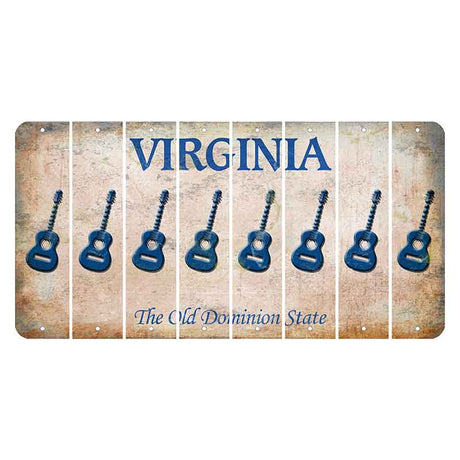 Virginia Cut License Plate Strips (Set of 8) Guitar