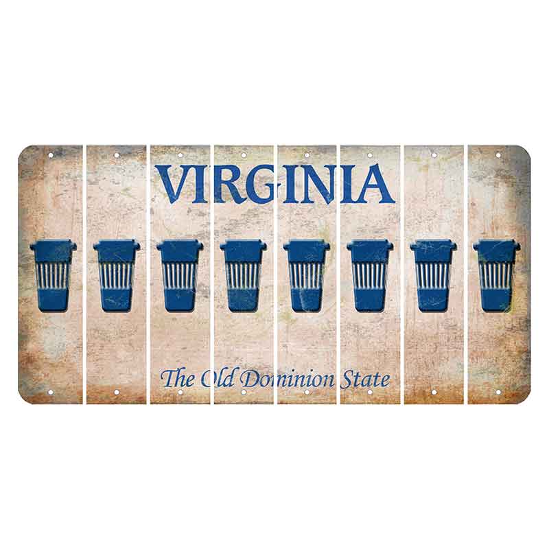 Virginia Cut License Plate Strips (Set of 8) Latte