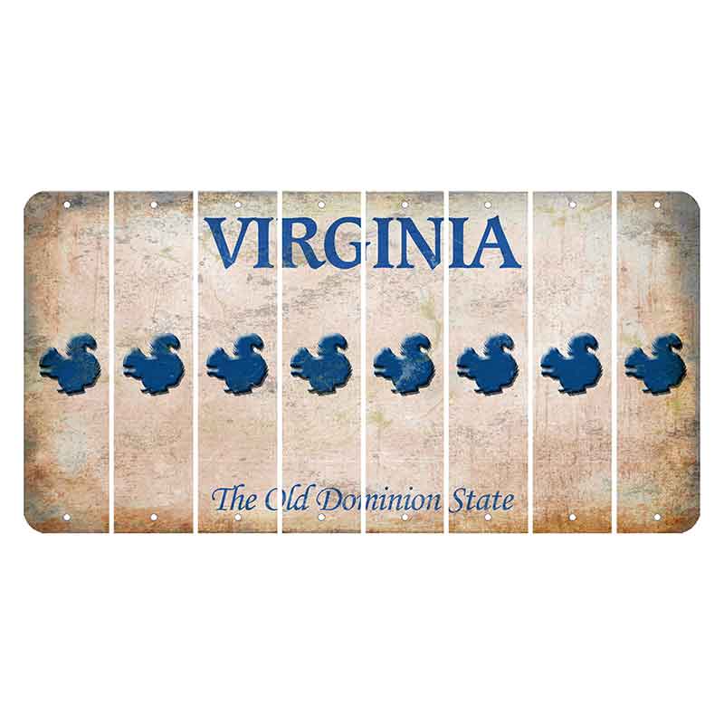 Virginia Cut License Plate Strips (Set of 8) Squirrel