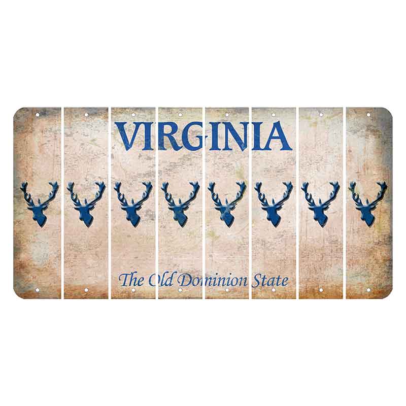 Virginia Cut License Plate Strips (Set of 8) Elk