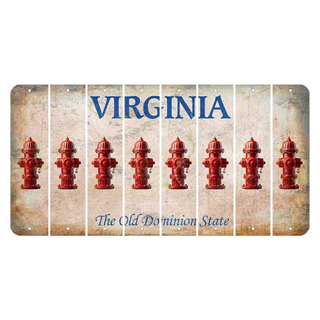 Virginia Cut License Plate Strips (Set of 8) Fire Hydrant