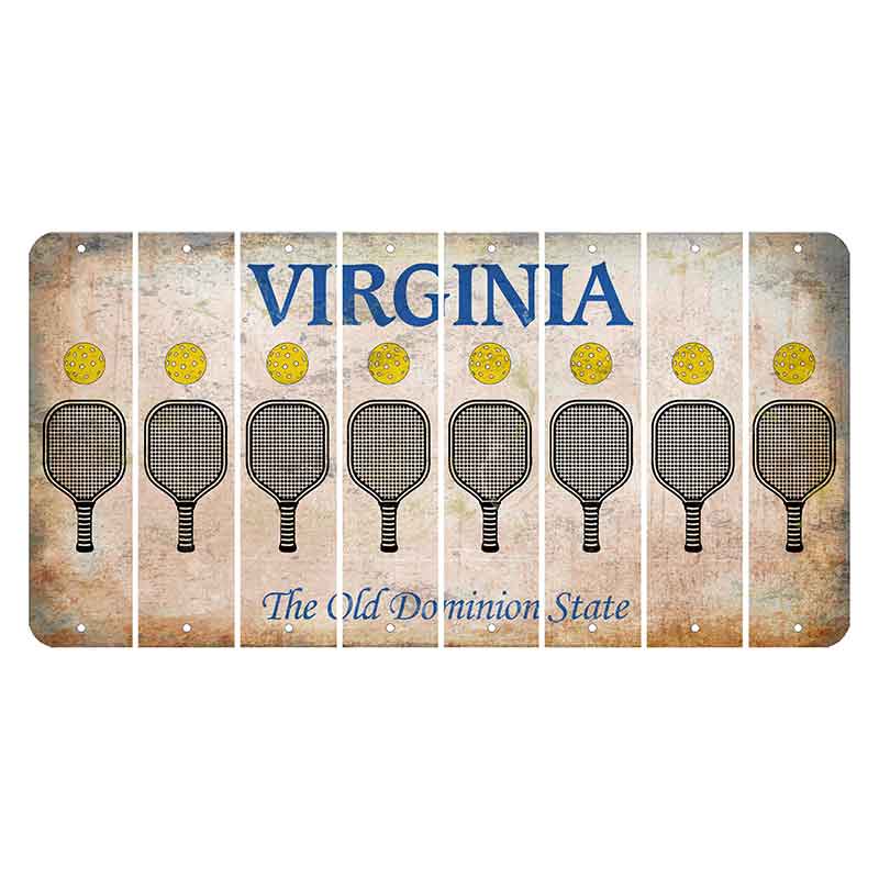 Virginia Cut License Plate Strips (Set of 8) Pickleball