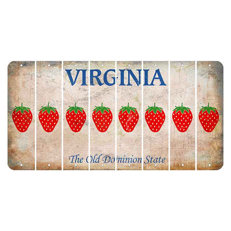 Virginia Cut License Plate Strips (Set of 8) Strawberry