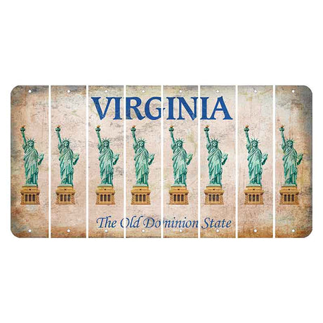 Virginia Cut License Plate Strips (Set of 8) Statue of Liberty