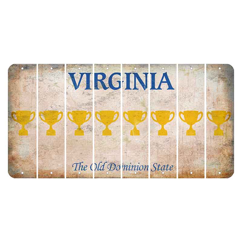 Virginia Cut License Plate Strips (Set of 8) Trophy