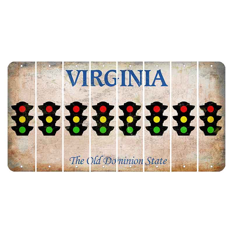 Virginia Cut License Plate Strips (Set of 8) Traffic Light