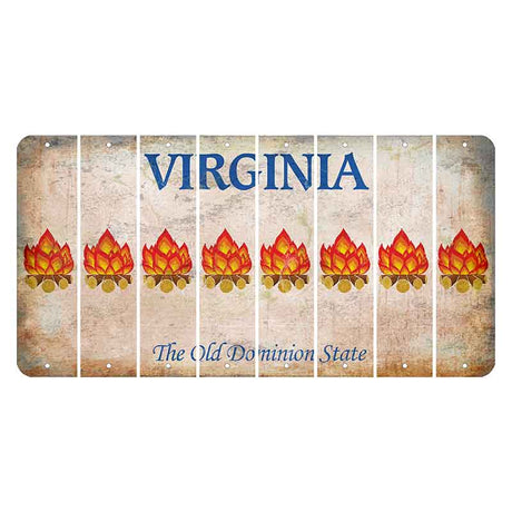 Virginia Cut License Plate Strips (Set of 8) Campfire