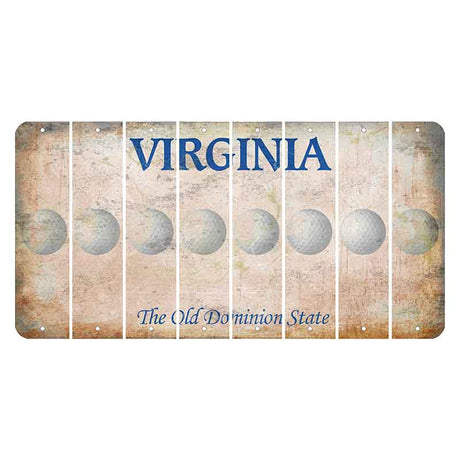 Virginia Cut License Plate Strips (Set of 8) Golfball