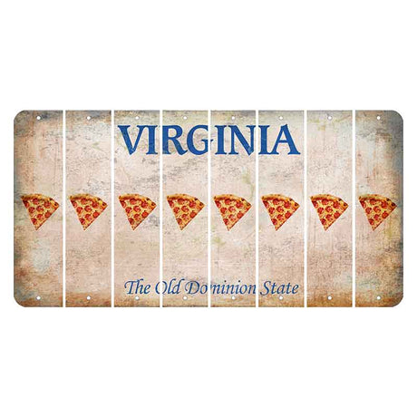 Virginia Cut License Plate Strips (Set of 8) Pizza