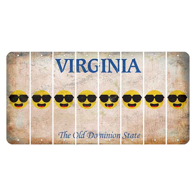 Virginia Cut License Plate Strips (Set of 8) Emoji - Shades