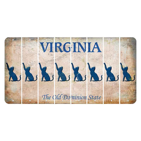 Virginia Cut License Plate Strips (Set of 8) Cat