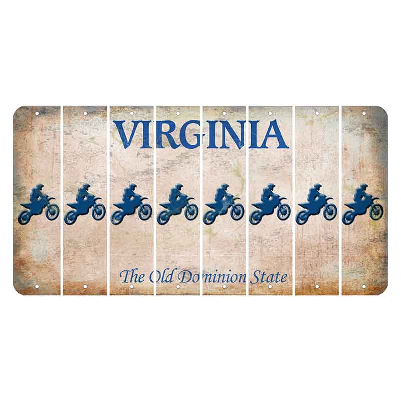 Virginia Cut License Plate Strips (Set of 8) Dirtbike Rider