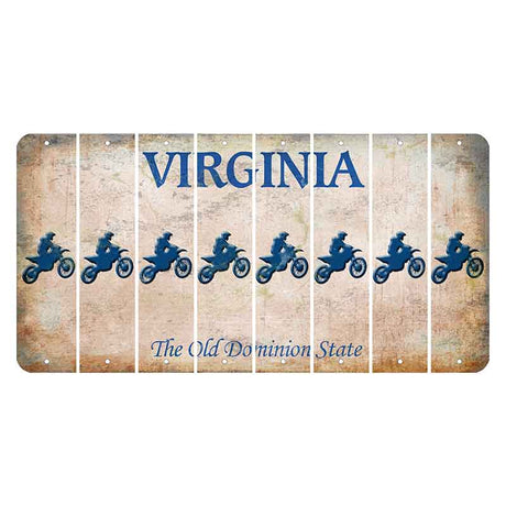 Virginia Cut License Plate Strips (Set of 8) Dirtbike Rider