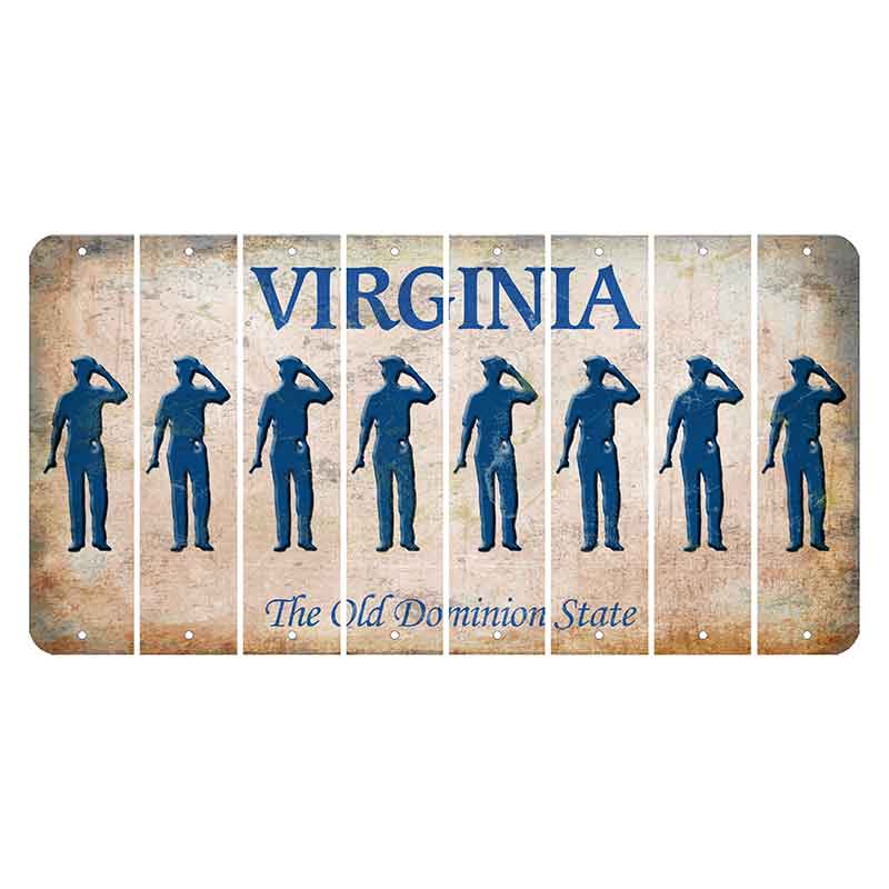 Virginia Cut License Plate Strips (Set of 8) Police Officer