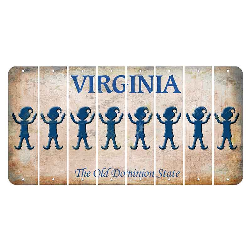 Virginia Cut License Plate Strips (Set of 8) Elf