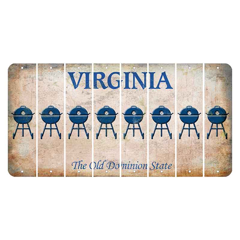 Virginia Cut License Plate Strips (Set of 8) Grill