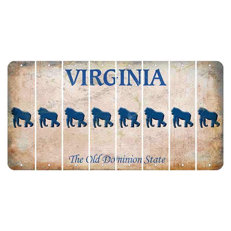 Virginia Cut License Plate Strips (Set of 8) Gorilla