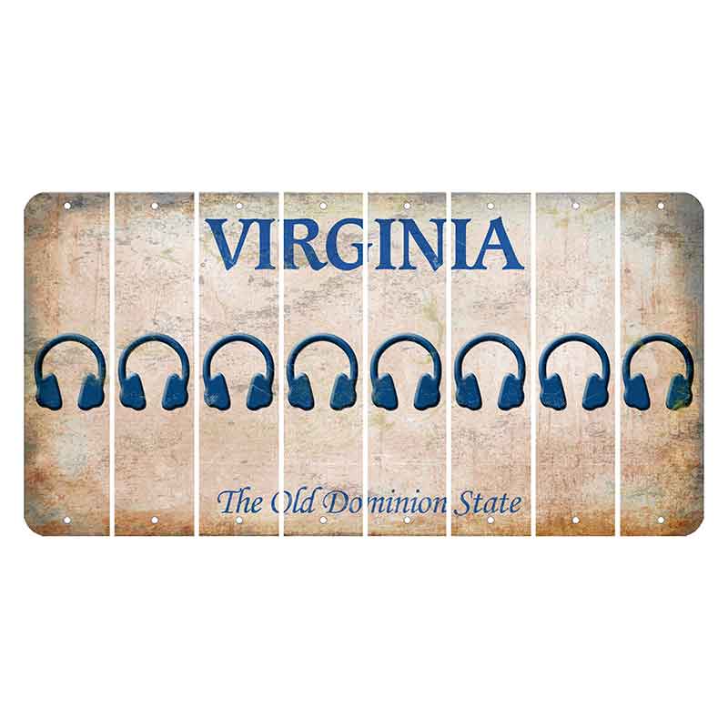 Virginia Cut License Plate Strips (Set of 8) Headphones