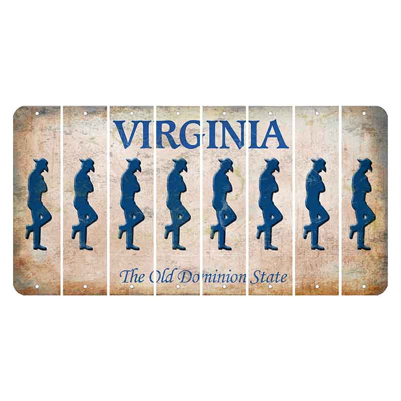 Virginia Cut License Plate Strips (Set of 8) Cowboy - Leaning