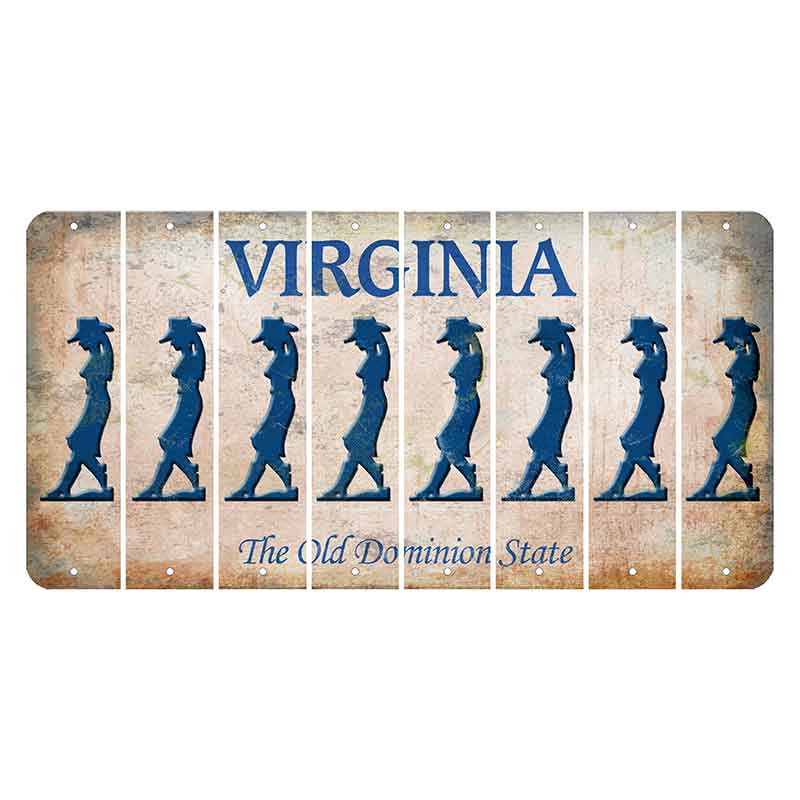 Virginia Cut License Plate Strips (Set of 8) Cowgirl - Leaning