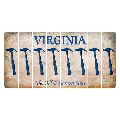 Virginia Cut License Plate Strips (Set of 8) Hammer