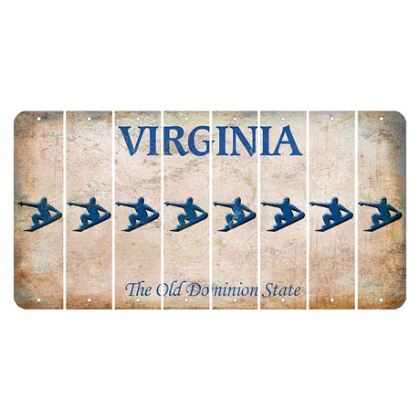 Virginia Cut License Plate Strips (Set of 8) Snowboarder