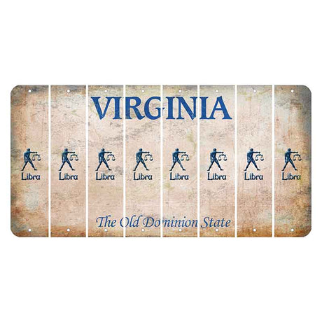 Virginia Cut License Plate Strips (Set of 8) Zodiac Sign - Libra