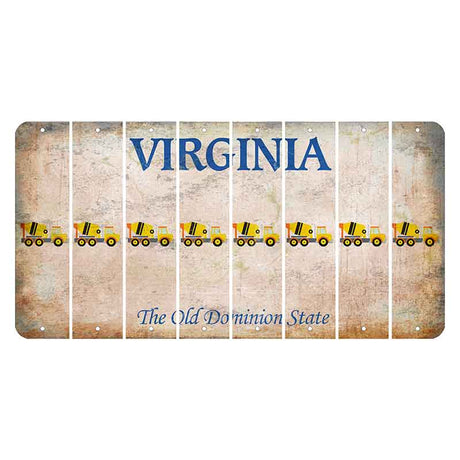 Virginia Cut License Plate Strips (Set of 8) Cement Truck