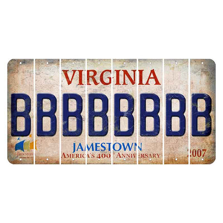 Virginia Jamestown Cut License Plate Strips (Set of 8) B