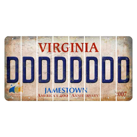 Virginia Jamestown Cut License Plate Strips (Set of 8) D