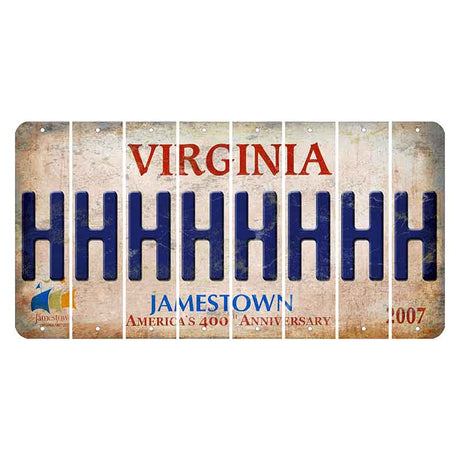 Virginia Jamestown Cut License Plate Strips (Set of 8) H