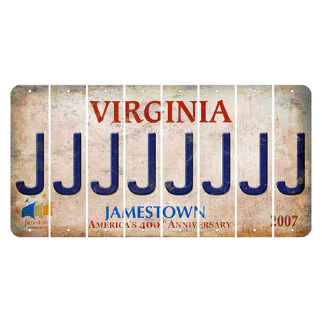 Virginia Jamestown Cut License Plate Strips (Set of 8) J