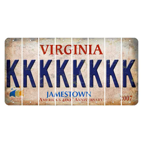 Virginia Jamestown Cut License Plate Strips (Set of 8) K