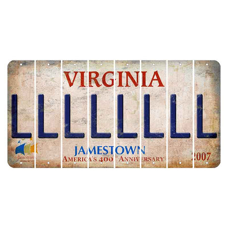 Virginia Jamestown Cut License Plate Strips (Set of 8) L