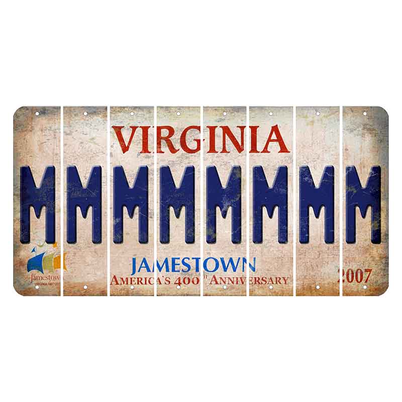 Virginia Jamestown Cut License Plate Strips (Set of 8) M