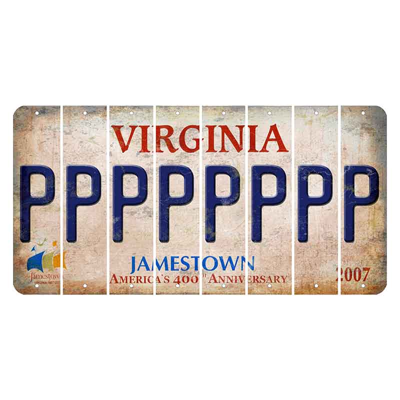 Virginia Jamestown Cut License Plate Strips (Set of 8) P