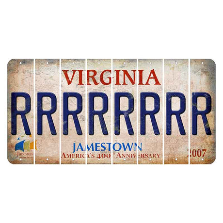 Virginia Jamestown Cut License Plate Strips (Set of 8) R