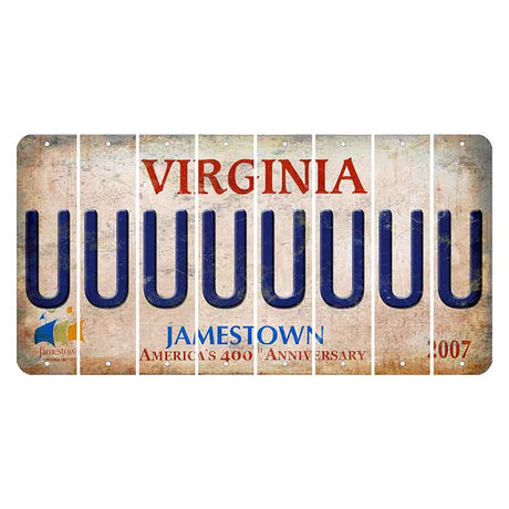 Virginia Jamestown Cut License Plate Strips (Set of 8) U