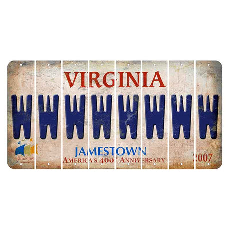 Virginia Jamestown Cut License Plate Strips (Set of 8) W