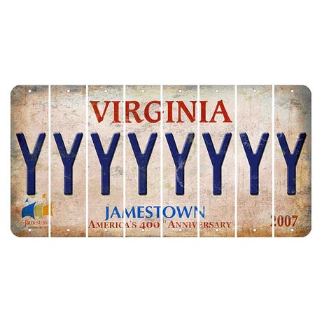 Virginia Jamestown Cut License Plate Strips (Set of 8) Y