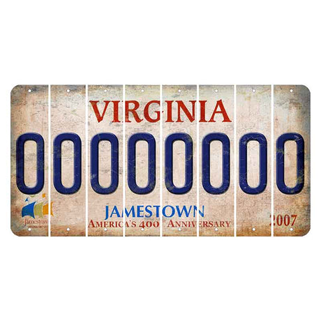 Virginia Jamestown Cut License Plate Strips (Set of 8)