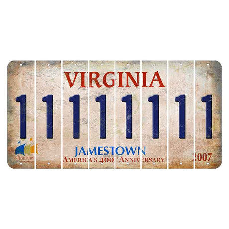 Virginia Jamestown Cut License Plate Strips (Set of 8) 1