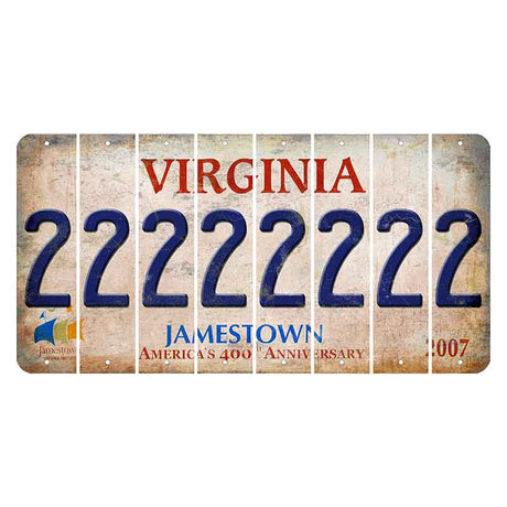 Virginia Jamestown Cut License Plate Strips (Set of 8) 2