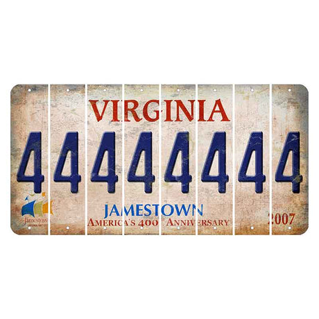 Virginia Jamestown Cut License Plate Strips (Set of 8) 4