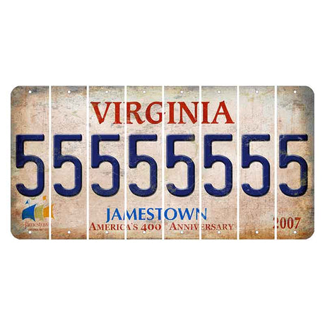 Virginia Jamestown Cut License Plate Strips (Set of 8) 5