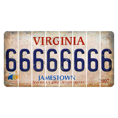 Virginia Jamestown Cut License Plate Strips (Set of 8) 6