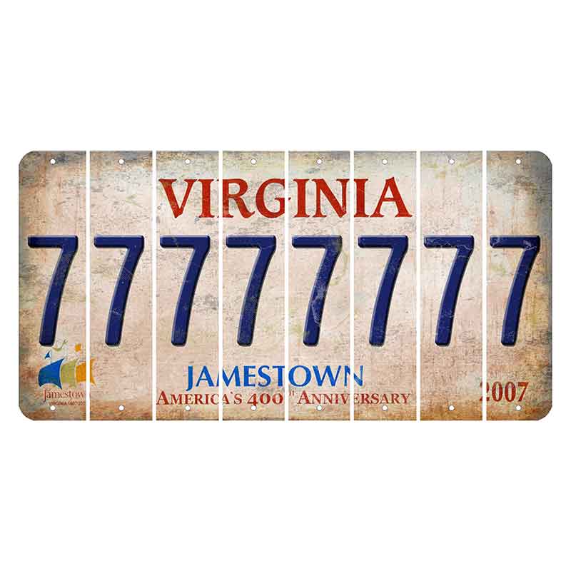 Virginia Jamestown Cut License Plate Strips (Set of 8) 7