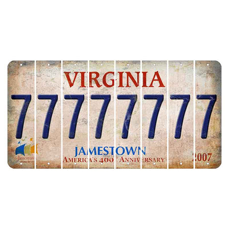 Virginia Jamestown Cut License Plate Strips (Set of 8) 7