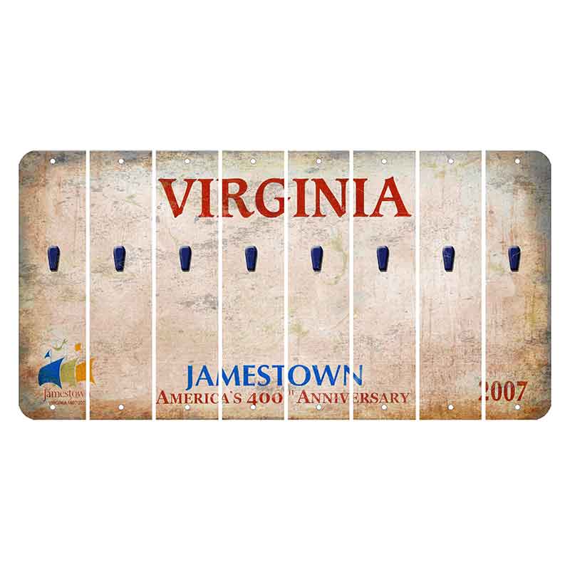 Virginia Jamestown Cut License Plate Strips (Set of 8) Apostrophe